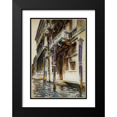Palazzo, Corner Contarini dei Cavalli, 1904 Black Modern Wood Framed Art Print with Double Matting by Sargent, John Singer