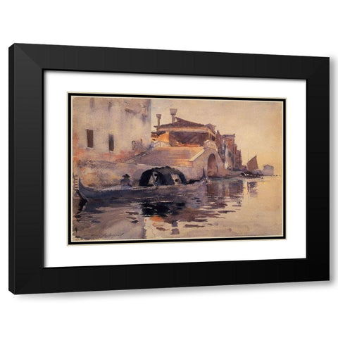 Ponte Panada Fondamenta Nuove, 1880-81 Black Modern Wood Framed Art Print with Double Matting by Sargent, John Singer