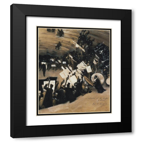 Rehearsal of the Pas de Loup Orchestra Black Modern Wood Framed Art Print with Double Matting by Sargent, John Singer