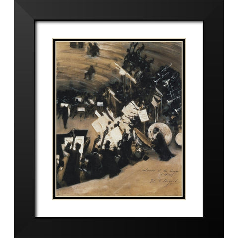 Rehearsal of the Pas de Loup Orchestra Black Modern Wood Framed Art Print with Double Matting by Sargent, John Singer