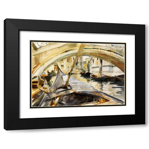 Rio di Santa Maria Formosa, Venice, 1902-04 Black Modern Wood Framed Art Print with Double Matting by Sargent, John Singer