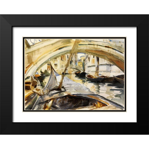 Rio di Santa Maria Formosa, Venice, 1902-04 Black Modern Wood Framed Art Print with Double Matting by Sargent, John Singer