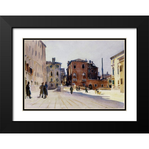 Santa Maria del Carmelo and the Scuola Grande dei Carmini, 1910 Black Modern Wood Framed Art Print with Double Matting by Sargent, John Singer