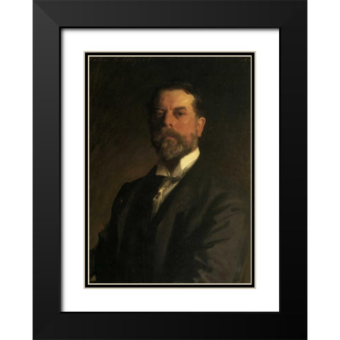 Self Portrait Black Modern Wood Framed Art Print with Double Matting by Sargent, John Singer