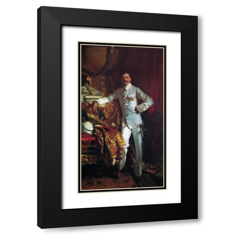 Sir Frank Swettenham Black Modern Wood Framed Art Print with Double Matting by Sargent, John Singer