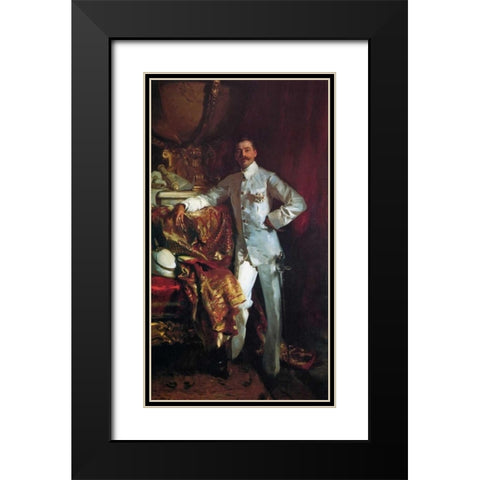 Sir Frank Swettenham Black Modern Wood Framed Art Print with Double Matting by Sargent, John Singer