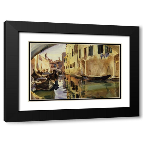 Small Canal, Venice, 1902-04 Black Modern Wood Framed Art Print with Double Matting by Sargent, John Singer