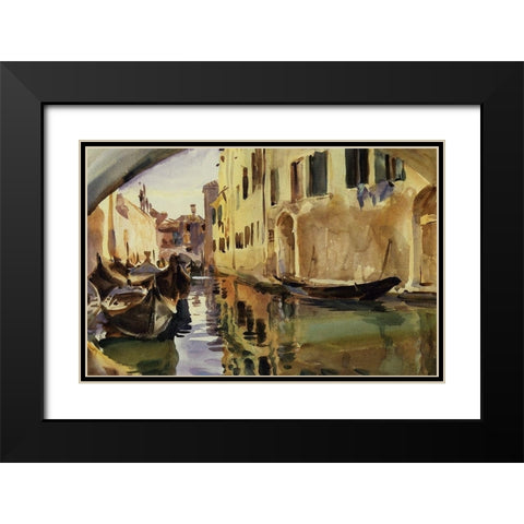 Small Canal, Venice, 1902-04 Black Modern Wood Framed Art Print with Double Matting by Sargent, John Singer