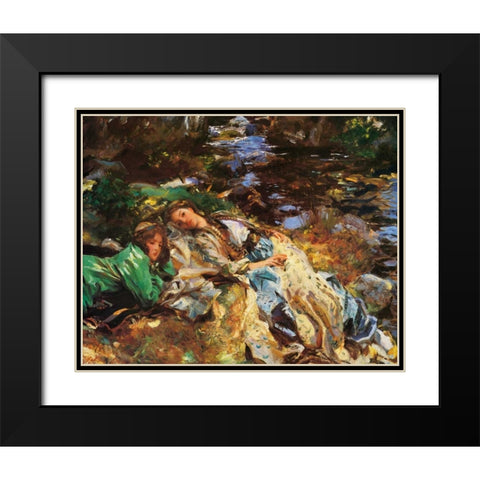 The Brook, 1907 Black Modern Wood Framed Art Print with Double Matting by Sargent, John Singer