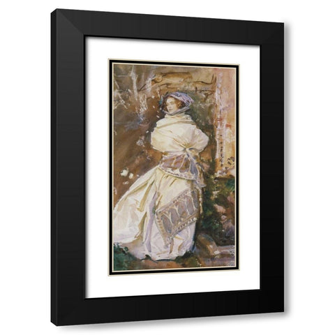 The Cashmere Shawl, 1910 Black Modern Wood Framed Art Print with Double Matting by Sargent, John Singer