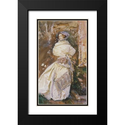 The Cashmere Shawl, 1910 Black Modern Wood Framed Art Print with Double Matting by Sargent, John Singer