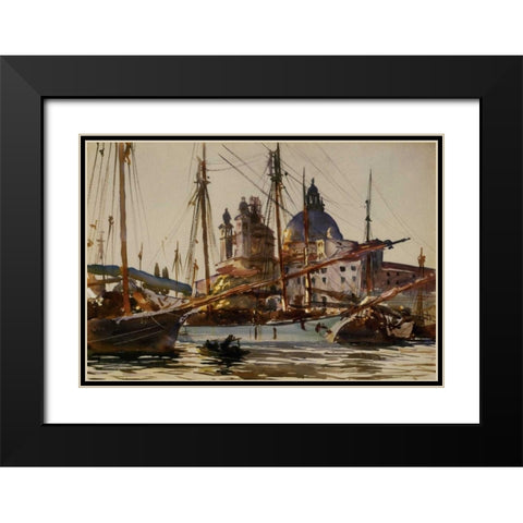 The Church of Santa Maria della Salute from Giudecca, 1904-09 Black Modern Wood Framed Art Print with Double Matting by Sargent, John Singer