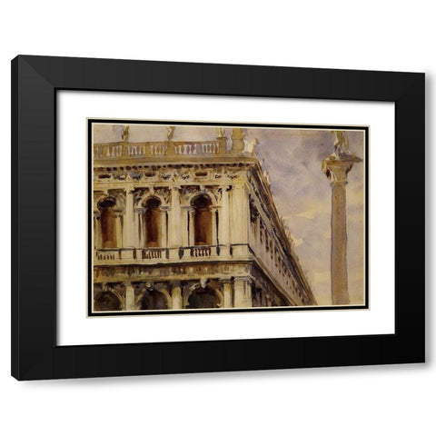 The Libreria, Venice, 1903-04 Black Modern Wood Framed Art Print with Double Matting by Sargent, John Singer
