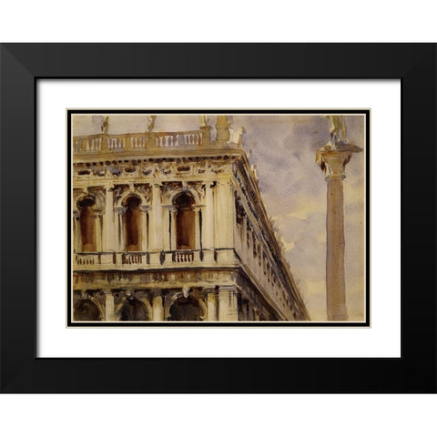 The Libreria, Venice, 1903-04 Black Modern Wood Framed Art Print with Double Matting by Sargent, John Singer