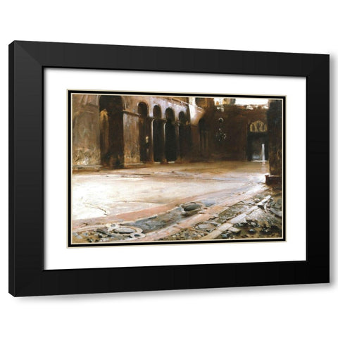 The Pavement of Saint Marks, 1898 Black Modern Wood Framed Art Print with Double Matting by Sargent, John Singer