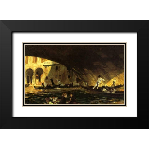 The Rialto, Venice, 1911 Black Modern Wood Framed Art Print with Double Matting by Sargent, John Singer