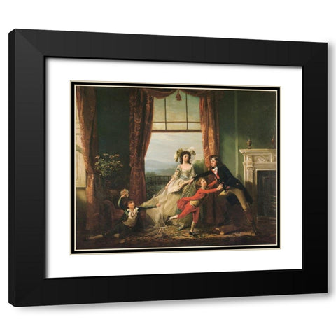 The Sitwell Children, 1787 Black Modern Wood Framed Art Print with Double Matting by Copley, John Singleton