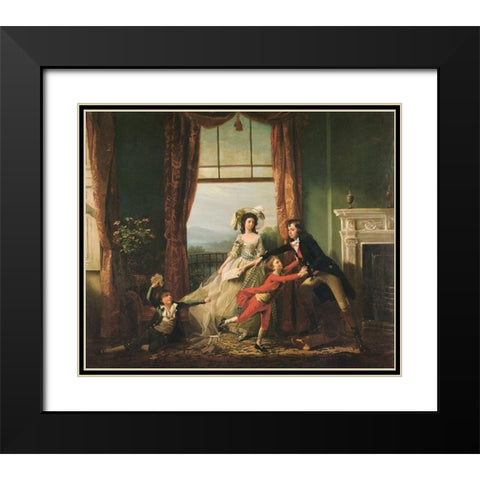 The Sitwell Children, 1787 Black Modern Wood Framed Art Print with Double Matting by Copley, John Singleton