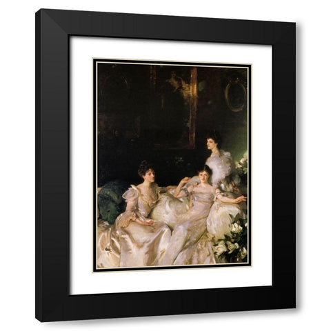 The Wyndham Sisters Black Modern Wood Framed Art Print with Double Matting by Sargent, John Singer