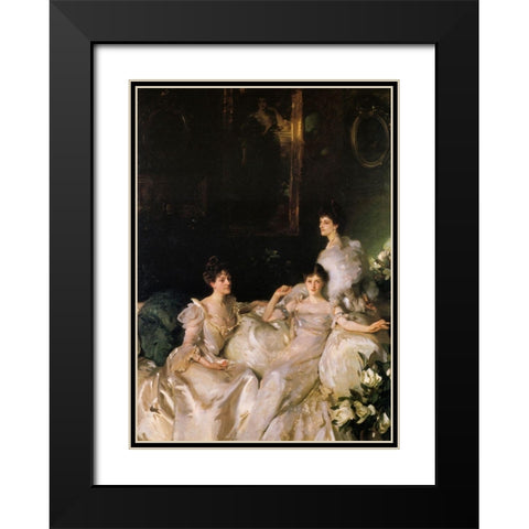 The Wyndham Sisters Black Modern Wood Framed Art Print with Double Matting by Sargent, John Singer