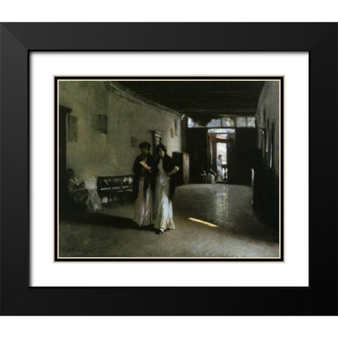Venetian Interior, 1880 Black Modern Wood Framed Art Print with Double Matting by Sargent, John Singer