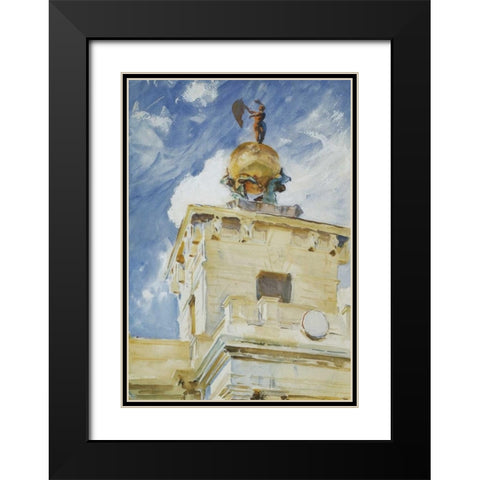 Venice La Dogana 1906 Black Modern Wood Framed Art Print with Double Matting by Sargent, John Singer