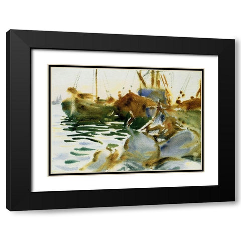 Venice Sunset, 1902-04 Black Modern Wood Framed Art Print with Double Matting by Sargent, John Singer