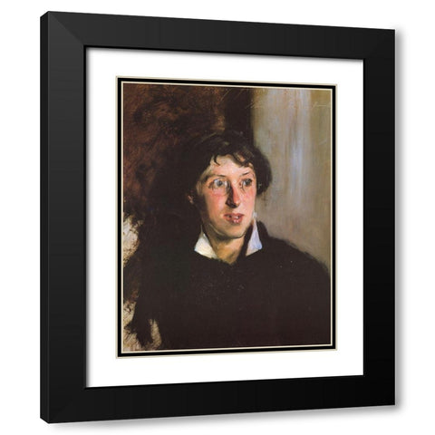 Vernon Lee 1881 Black Modern Wood Framed Art Print with Double Matting by Sargent, John Singer