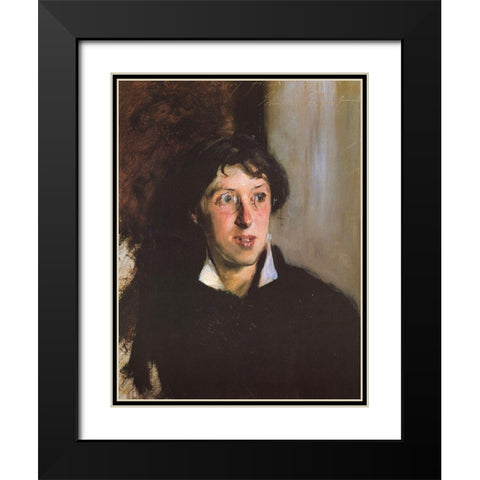 Vernon Lee 1881 Black Modern Wood Framed Art Print with Double Matting by Sargent, John Singer