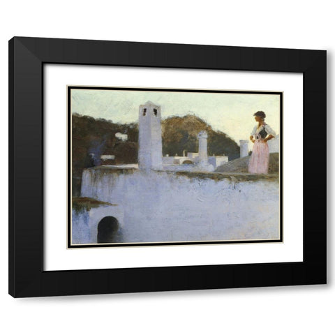 View of Capri, 1878 Black Modern Wood Framed Art Print with Double Matting by Sargent, John Singer