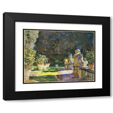 Villa de Marlia, Lucca, c. 1910 Black Modern Wood Framed Art Print with Double Matting by Sargent, John Singer