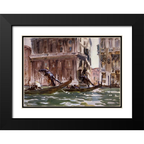 Vue de Venise, 1902-04 Black Modern Wood Framed Art Print with Double Matting by Sargent, John Singer
