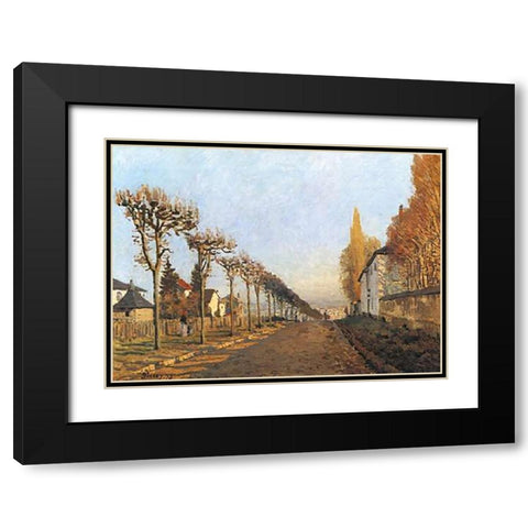 Chemin de la Machine, Louveciennes Black Modern Wood Framed Art Print with Double Matting by Sisley, Alfred