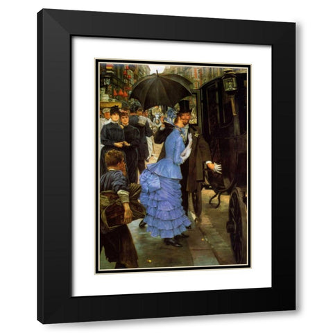 Bridemaid Black Modern Wood Framed Art Print with Double Matting by Tissot, James Jacques