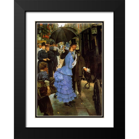 Bridemaid Black Modern Wood Framed Art Print with Double Matting by Tissot, James Jacques