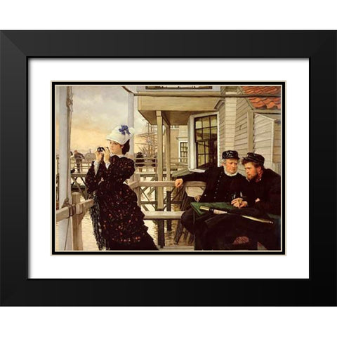Captains Daughter Black Modern Wood Framed Art Print with Double Matting by Tissot, James