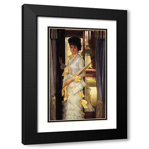 Miss Lloyd Black Modern Wood Framed Art Print with Double Matting by Tissot, James