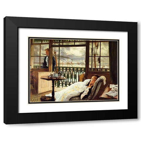 Passing Storm Black Modern Wood Framed Art Print with Double Matting by Tissot, James