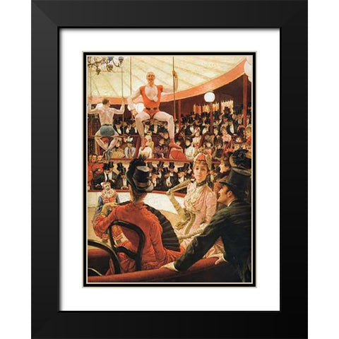 Sporting Women Black Modern Wood Framed Art Print with Double Matting by Tissot, James