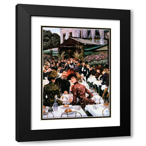The Artists Ladies Black Modern Wood Framed Art Print with Double Matting by Tissot, James Jacques