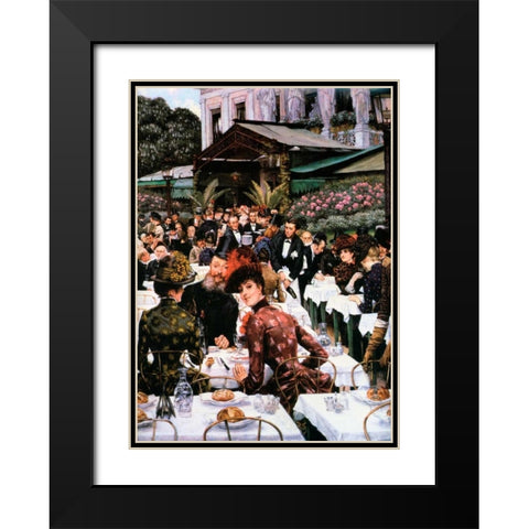 The Artists Ladies Black Modern Wood Framed Art Print with Double Matting by Tissot, James Jacques