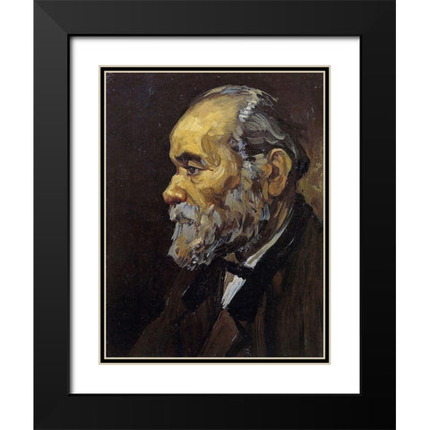 Head Of An Old Man Black Modern Wood Framed Art Print with Double Matting by Van Gogh, Vincent
