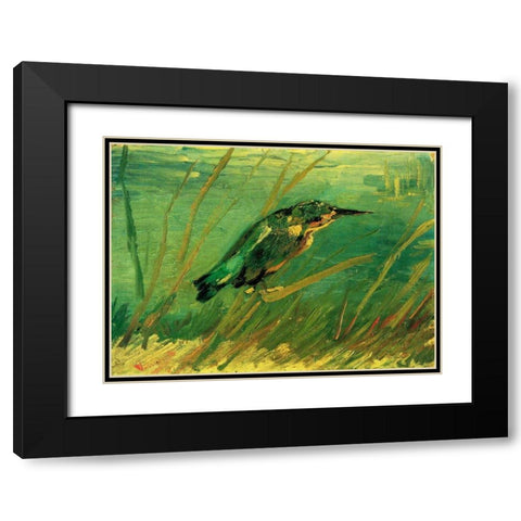 Kingfisher Black Modern Wood Framed Art Print with Double Matting by Van Gogh, Vincent