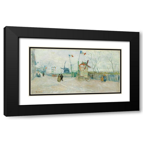 Le Moulin A Poivre Black Modern Wood Framed Art Print with Double Matting by Van Gogh, Vincent