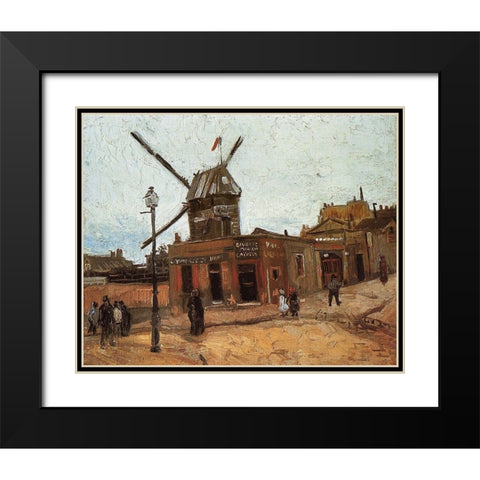 Le Moulin De La Galette 2 Black Modern Wood Framed Art Print with Double Matting by Van Gogh, Vincent