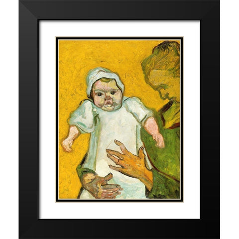 Madame Roulin And Baby Black Modern Wood Framed Art Print with Double Matting by Van Gogh, Vincent