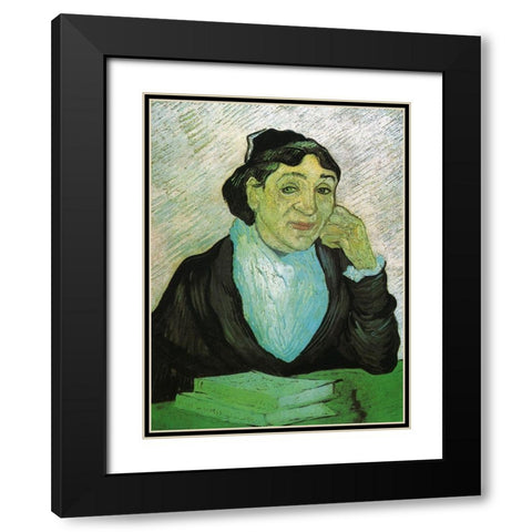 Madame Trabuc Black Modern Wood Framed Art Print with Double Matting by Van Gogh, Vincent
