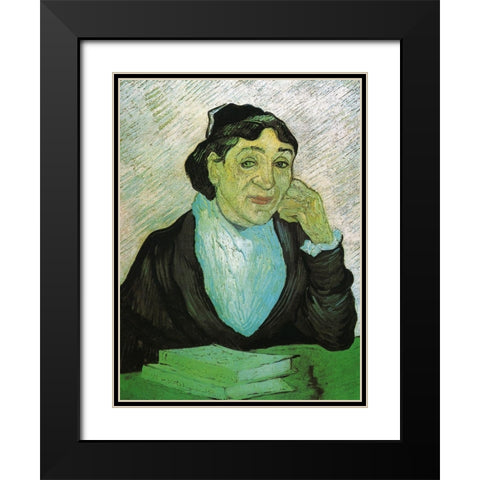 Madame Trabuc Black Modern Wood Framed Art Print with Double Matting by Van Gogh, Vincent