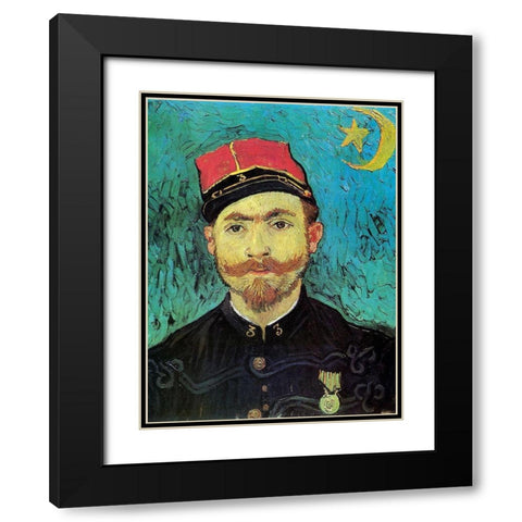 Milliet 2nd Lt Zouaves Black Modern Wood Framed Art Print with Double Matting by Van Gogh, Vincent