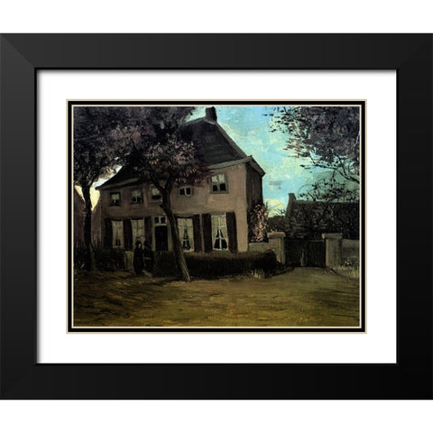 Parsonage At Nuenen Black Modern Wood Framed Art Print with Double Matting by Van Gogh, Vincent
